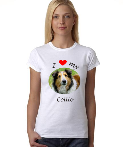 Dogs - I Heart My Collie on Womans Shirt